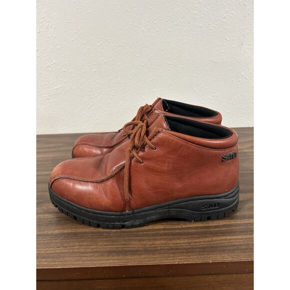 Vintage SAO by Stacy Adams Genuine Leather Mens Chukka Boots Sz 11.5 Red - Picture 1 of 14